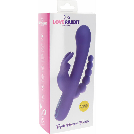 TRIPLE PLEASURE VIBRATOR-PURPLE