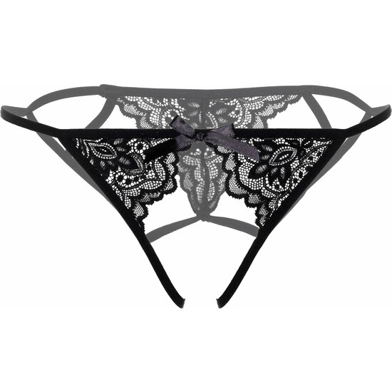 INEZ STRAPPY CROTCHLESS BIKINI-BLACK