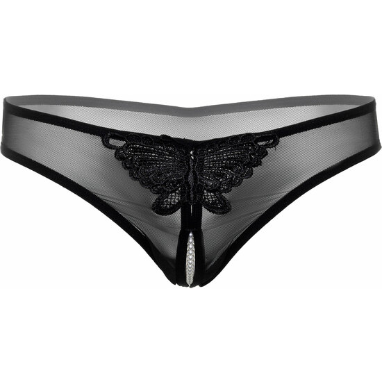 DARING INDRA CROTCHLESS BEADED THONG-BLACK