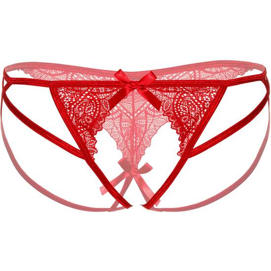 DARING NAOMI STRAPPY CROTCHLESS THONG-RED