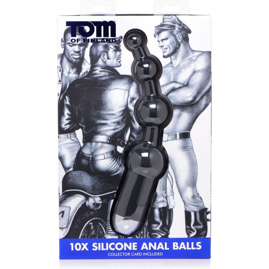 10x bolas anales silicona con vibrador - negro (1)