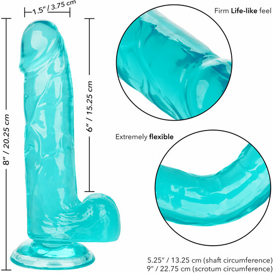 Queen size pene gelatina 20cm - azul (6)