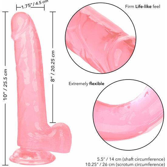 Queen size pene gelatina 25,5cm - rosa (6)