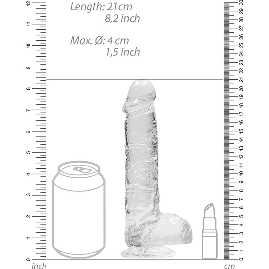 20cm pene realistico con testiculos - transparente (2)