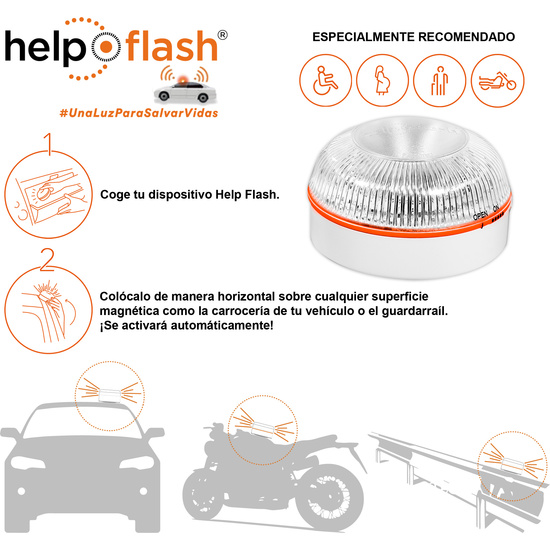 Help flash - luz de emergencia autónoma, señal v16 de