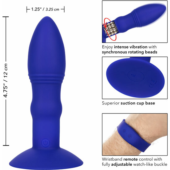 Rimming probe plug anal con pulsera control remoto azul (8)