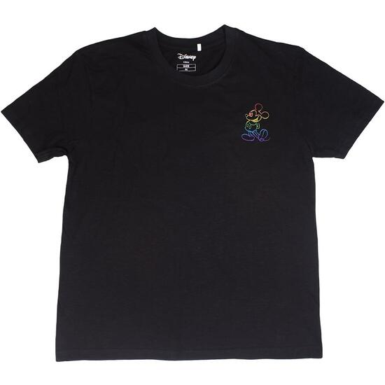 Camiseta corta acid wash disney pride negro