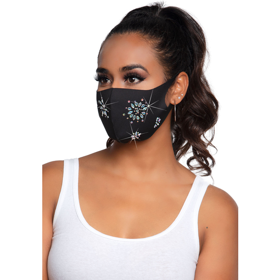 Leg avenue mascarilla fleur rhinestone