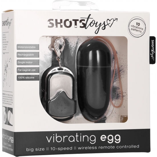 Huevo vibrador 10 velocidades control remoto negro grande (1)