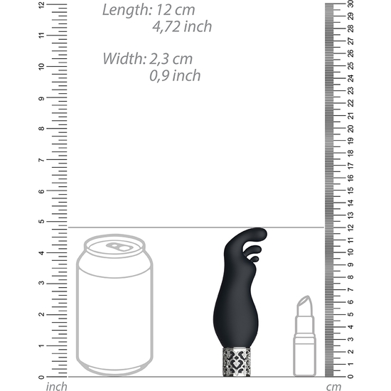 Exquisite bala recargable de silicona negro (3)