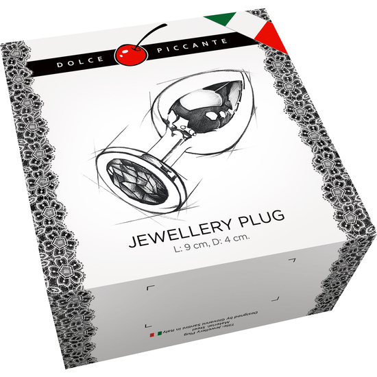 Plug anal jewellery large plata / lila (2)