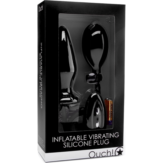 Ouch inflable y plug de silicona negro (1)