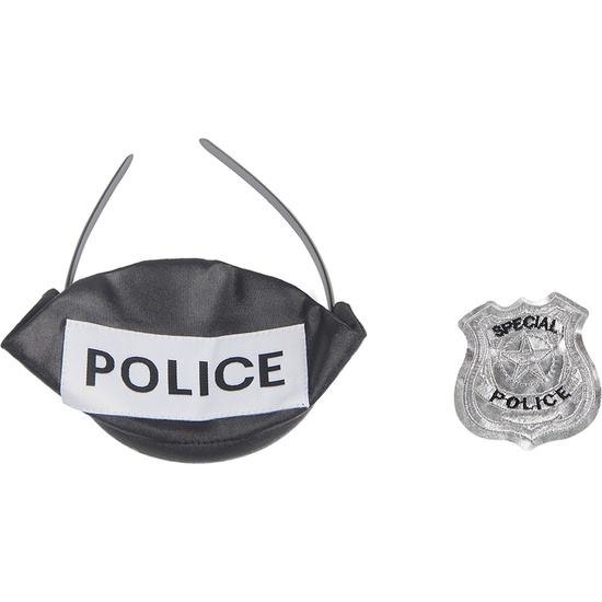 Disfraz de policía ahuecado con cremallera frontal con tocado (6)