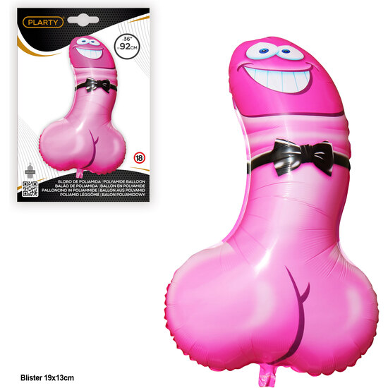 Globo poliamida pene rosa 90 cm
