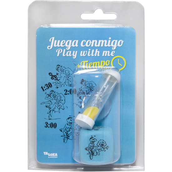Blister dado azul divertido + reloj arena