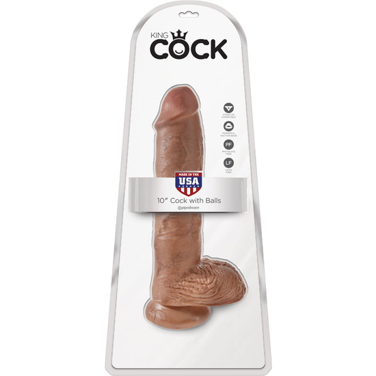 King cock pene realístico con testículos 25cm mulato (2)