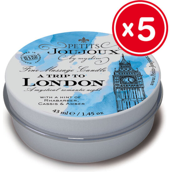 KIT 5 VELAS SEXUALES LONDON REFILL MENTA
