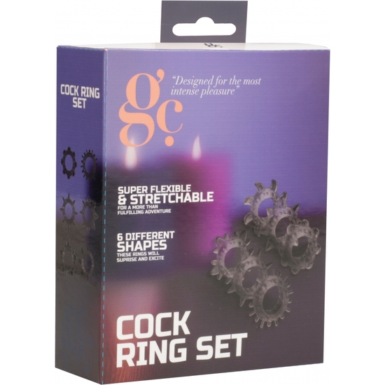 Cg set de anillos para el pene - negro (2)