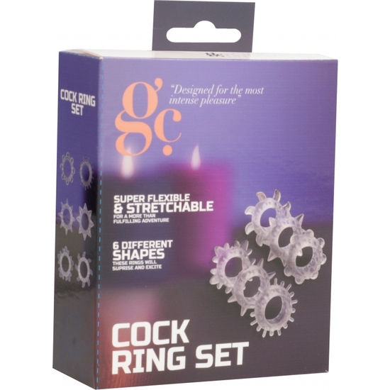 Cg set de anillos para el pene - transparente (1)