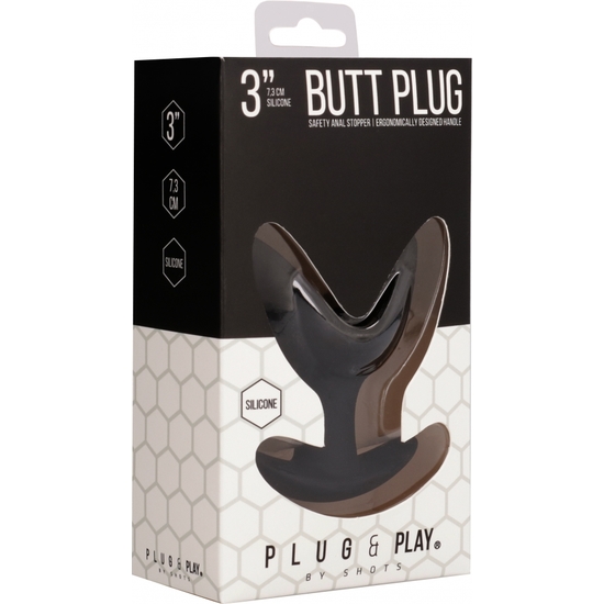Butt plug - split 3 - 6cm - negro (1)