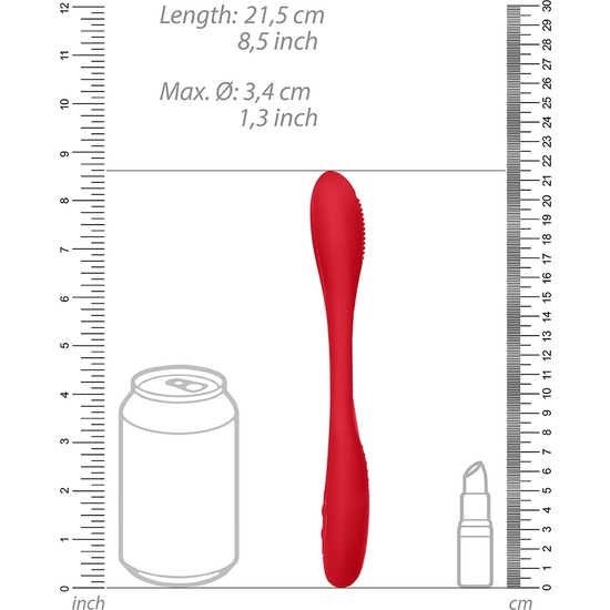 Vibrador flexible doble penetración rojo (4)