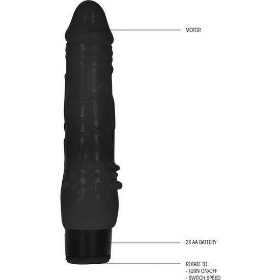Gc pene vibrador grueso realístico 20cm negro (4)