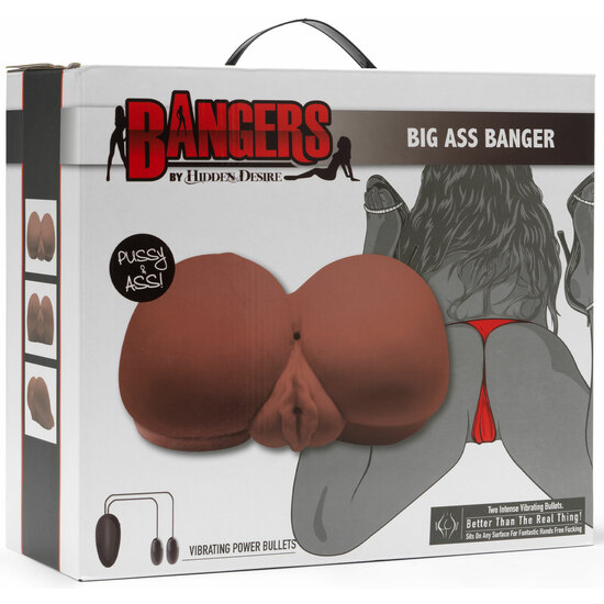 Big ass banger masturbador realista con vibrador - marrón (1)
