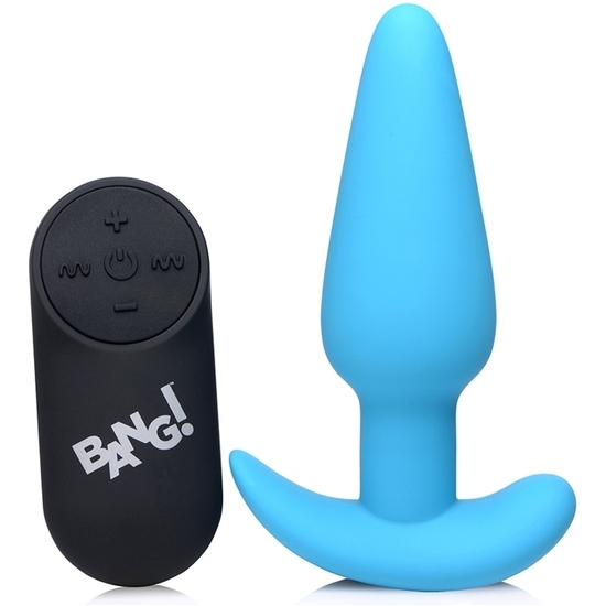 PLUG DE SILICONA VIBRADOR CONTROL REMOTO AZUL