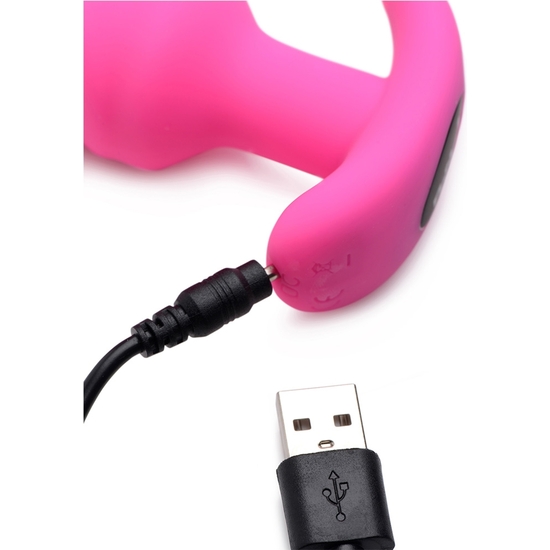 Plug de silicona swirl con 21x vibraciones - rosa (3)
