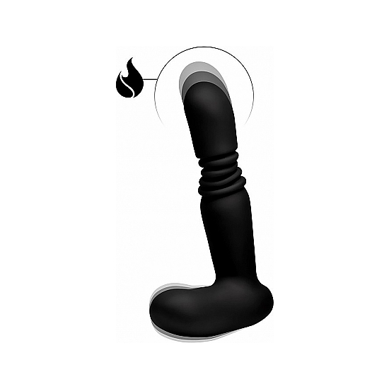 Vibrador anal thrusting de silicona con mando - negro (3)